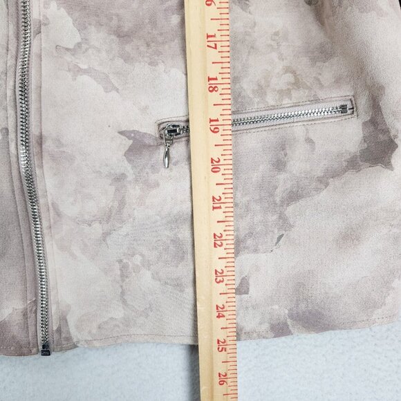 Chicos Jacket Womens 2 Cream Tan 12 Faux Suede Full Zip Lightweight Casual - Picture 6 of 12